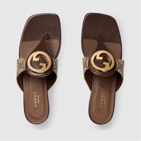 diamond studded gucci supreme flip flops|Gucci blondie flip flop women.